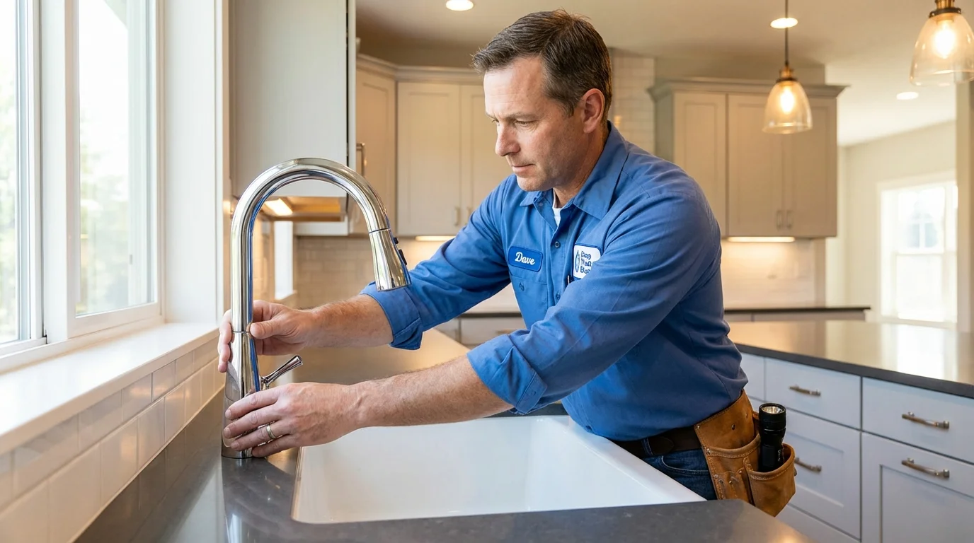 Kitchen faucet installation by Johns Plumbing LLC in East Liverpool